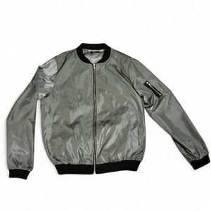 Zeagoo Women's Grey and Silver Jacket